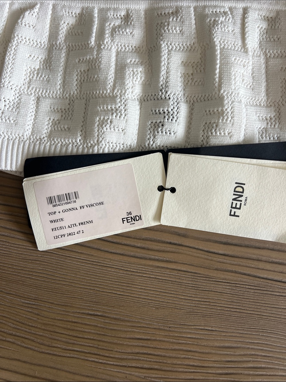 Fendi Cream FF Jacquard Knit Bandeau Top Xs - Picture 2 of 7